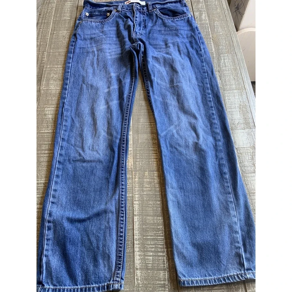 Levi's 505 Straight Leg Jeans Denim Sz 16 Reg Youth (28x28) Medium‎ Wash Classic